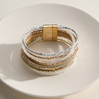 Multi-Strand Beaded Wrap Bracelet – Elegant Layered Cuff with Clasp