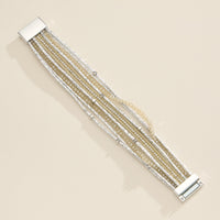 Multi-Strand Beaded Wrap Bracelet – Elegant Layered Cuff with Clasp