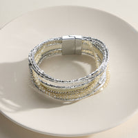 Multi-Strand Beaded Wrap Bracelet – Elegant Layered Cuff with Clasp