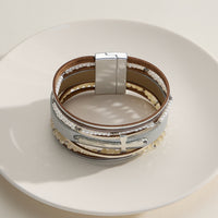 Natural Stone Cross Wrap Bracelet – Multi-Strand Faith-Inspired Cuff