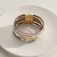 Natural Stone Cross Wrap Bracelet – Multi-Strand Faith-Inspired Cuff