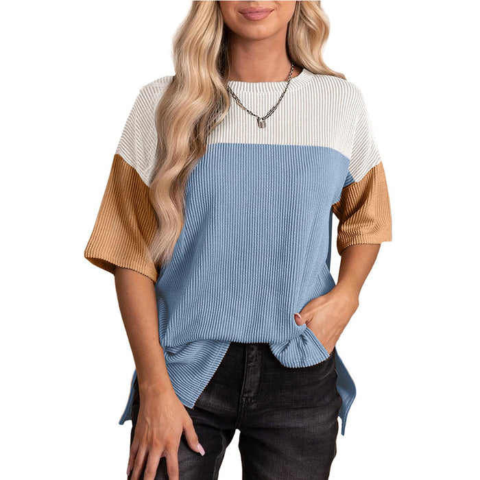 Jacquard Color Block T-shirt
