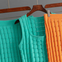 Knit Sleeveless Vest and skirt Set