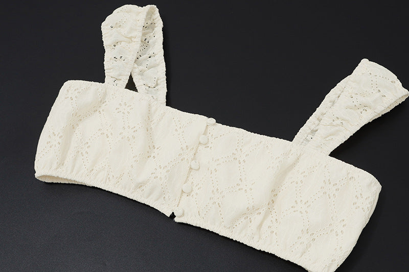 French Style Cropped Top and Skirt Set