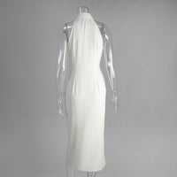 Polo Collar Slit Maxi Dress