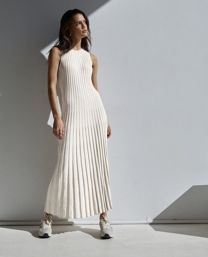 Striped Slimming Knitted Maxi Dress