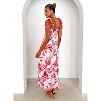 Floral Smocked Slit Maxi Dress