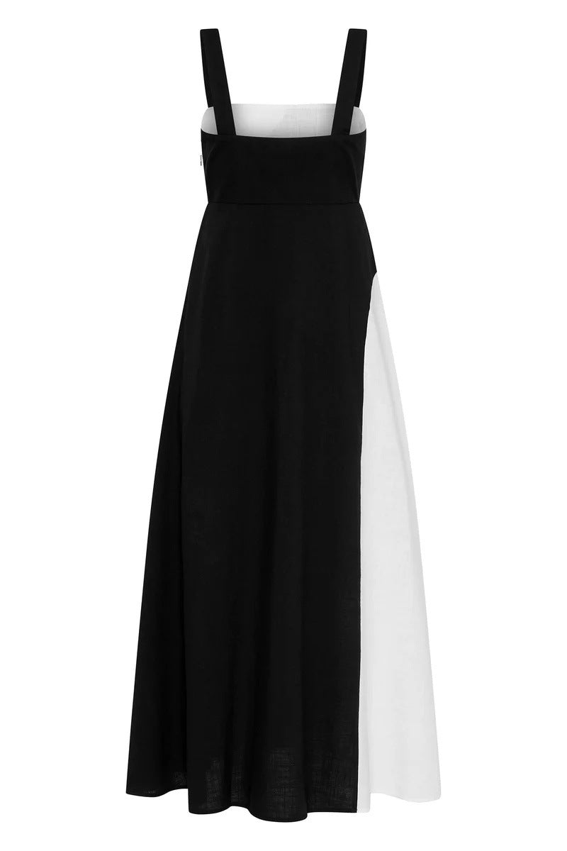 Summer Vacation Sling Color Matching Dress