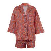 Printed Shirt &amp; Skirt Two-Piece Set