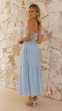 Sleeveless Splicing Sling Long Backless Lace-Up Large Swing Dress
