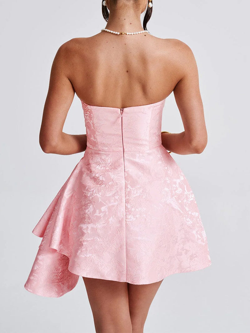 Tube Top Slit Mini Dress