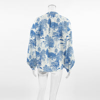 Autumn Stand Collar Long Sleeve Loose Shirt