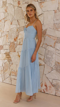 Sleeveless Splicing Sling Long Backless Lace-Up Large Swing Dress