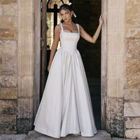 French Square Collar Backless Dress