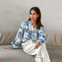 Autumn Stand Collar Long Sleeve Loose Shirt