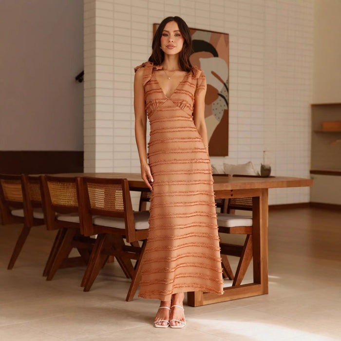 Elegant French Retro V-Neck Summer Dress