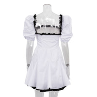 Contrast Square Neck Backless Mini Dress