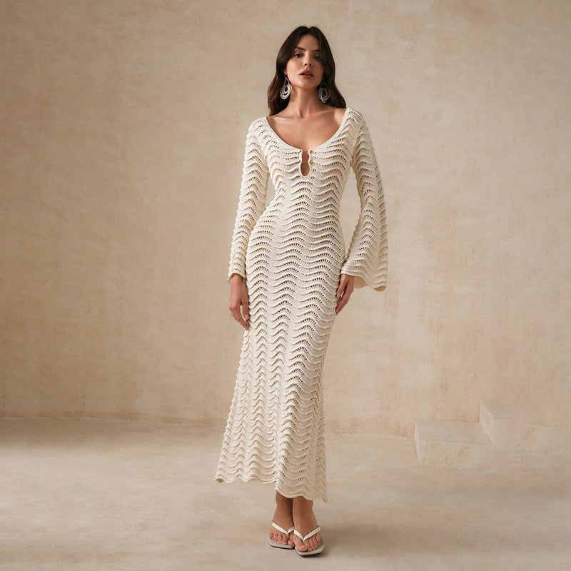 Solid Color Sexy Beach Dress