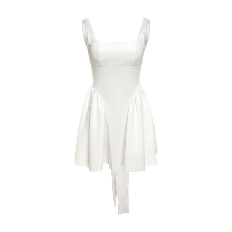 Sexy Backless Lace-Up Bow Evening Dress