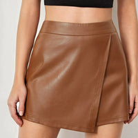 Casual High-Waist Faux Leather Shorts