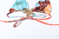 Lace-Up Three-Piece Bikini Set