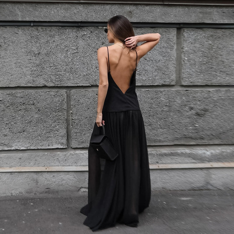 Spring Summer Sexy Elegant Design V neck Brace Slim Slimming Elegant Evening Dress French Anklet Dress Women