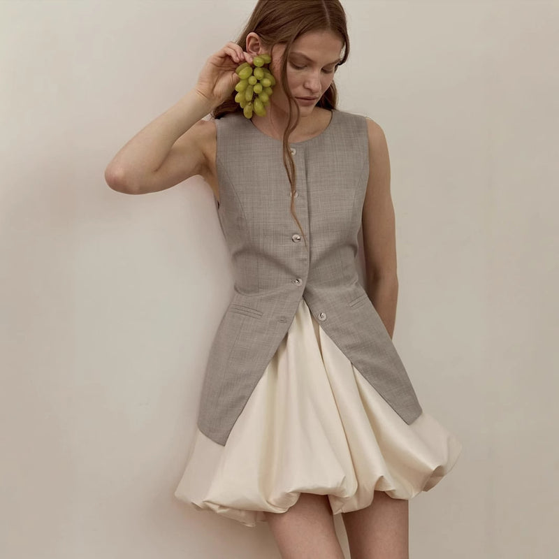 Spring Summer Satin Pleated Bud Skirt