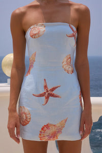 Spring Summer Sequined Printed Chest Wrapped Dress