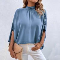 Solid Color Cutout Tie Shirt