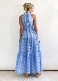Plaid Retro Maxi Dress with Stand Collar for Women