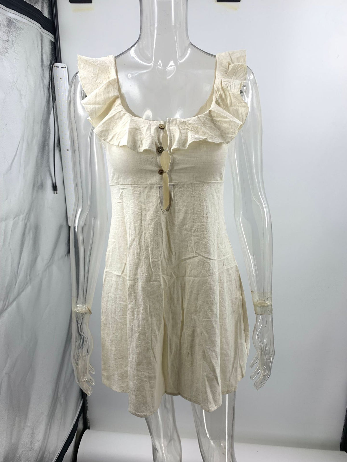 Ruffled Spaghetti Strap Mini Dress