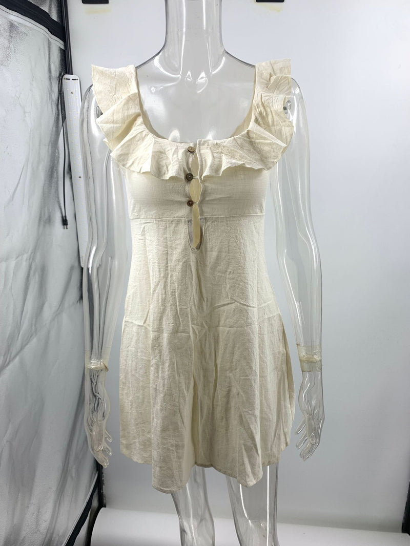 Ruffled Spaghetti Strap Mini Dress