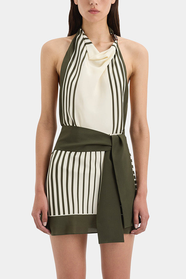 Striped Sleeveless Mini Dress