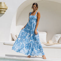 Summer Bohemian Vacation Beach Dress Loose Strap Dress