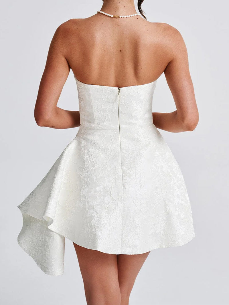 Tube Top Slit Mini Dress