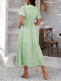 V-Neck High Waist Split Dress