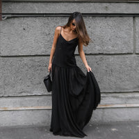 Spring Summer Sexy Elegant Design V neck Brace Slim Slimming Elegant Evening Dress French Anklet Dress Women