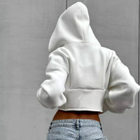 Cropped Hooded Cardigan Jacket