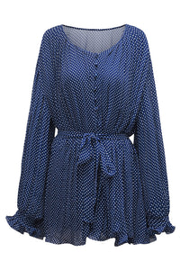 Autumn Lace-Up Waist V-Neck Jumpsuit
