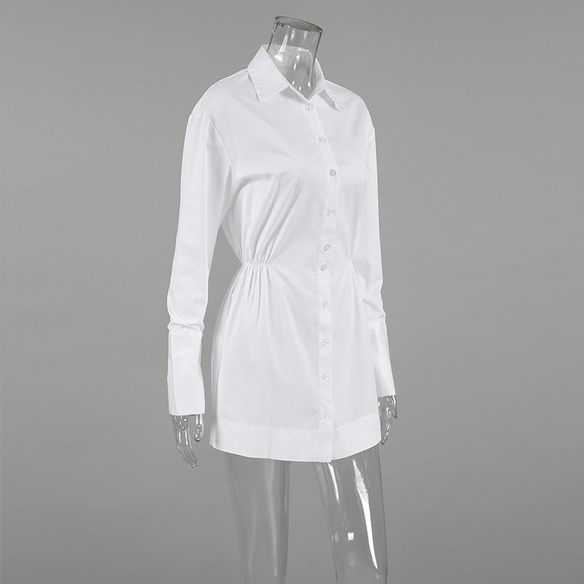 Polo Collar Shirt Dress