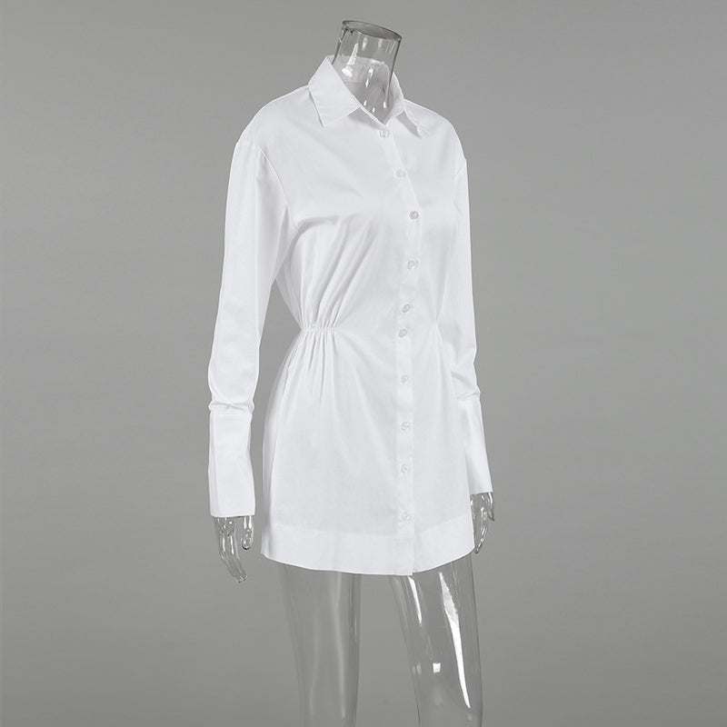 Polo Collar Shirt Dress