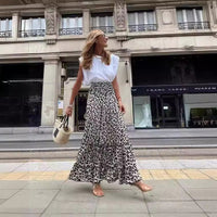 Leopard Print High-Waisted Maxi Skirt