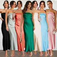 Cutout Backless Tube Top Midi Dress