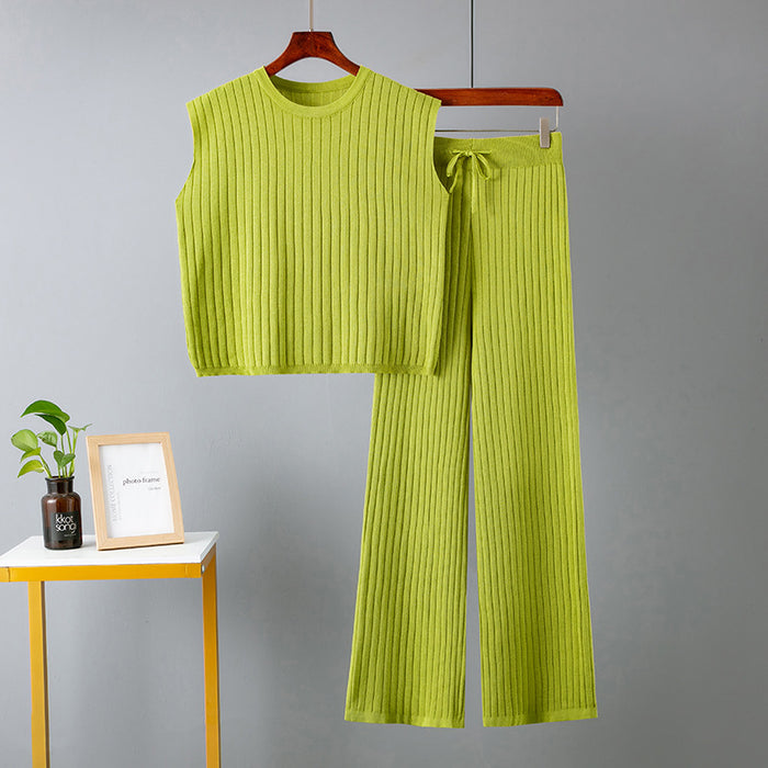 Loose-Fit Solid Color Two-Piece Set