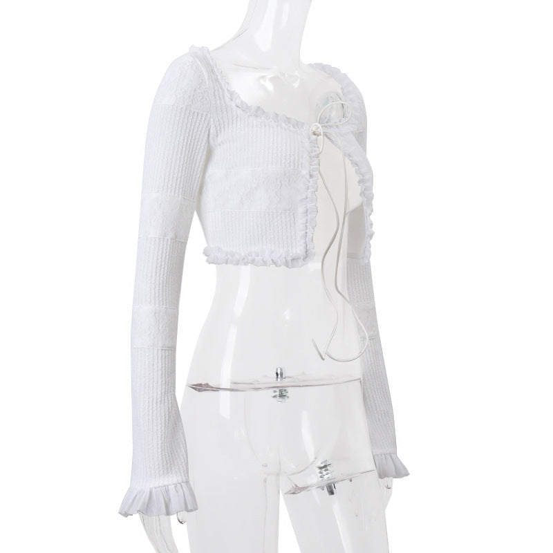 French Knit Lace Two-Piece Set