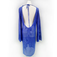 Knitted Loose Bat Sleeve Sexy Backless Beach Bikini Cutout Blouse Dress Women Crochet hook