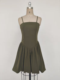 Tight Boning Corset Bubble Mini Dress Summer Pleated Slim Fit Suspenders Puff Dress