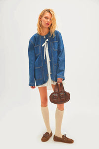 Autumn Casual Wear Simple Loose Retro Fashionable Women's Cowboy Coat