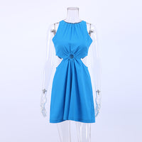 Cotton and Linen Halter Jumpsuit with Hollow Design