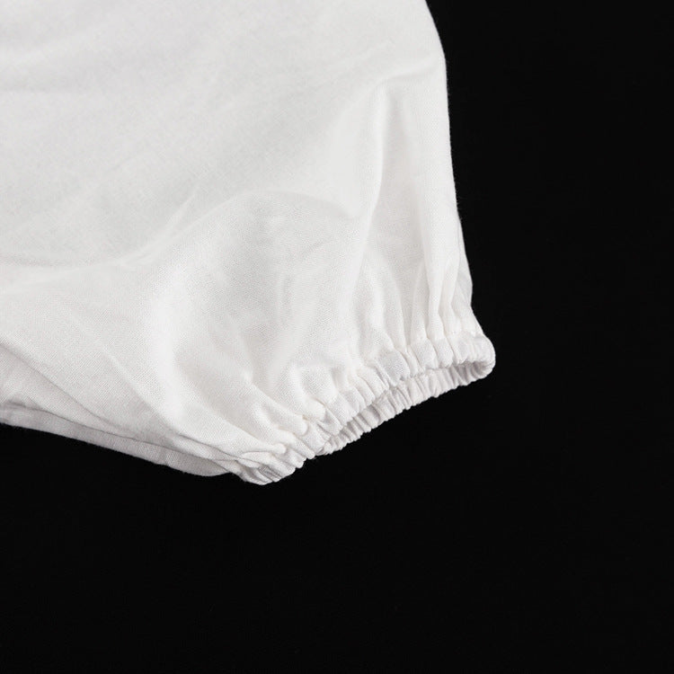 French Design Square Collar Slimming Puff Sleeve A-Line Dress